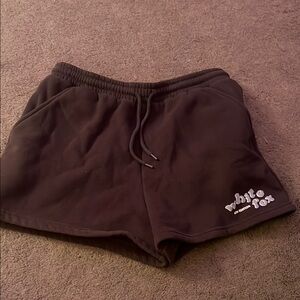 Women's Black White Fox Shorts